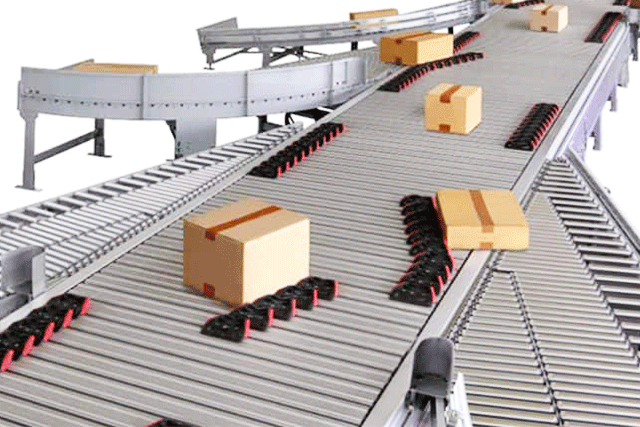 オークラ輸送機社の高速仕分けシステム・ユニソーター