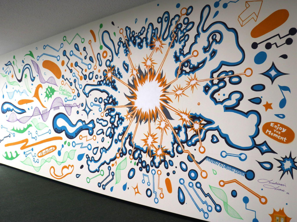 サイレックス・テクノロジー株式会社「silex Core Values」からイメージを膨らませた作品の壁画